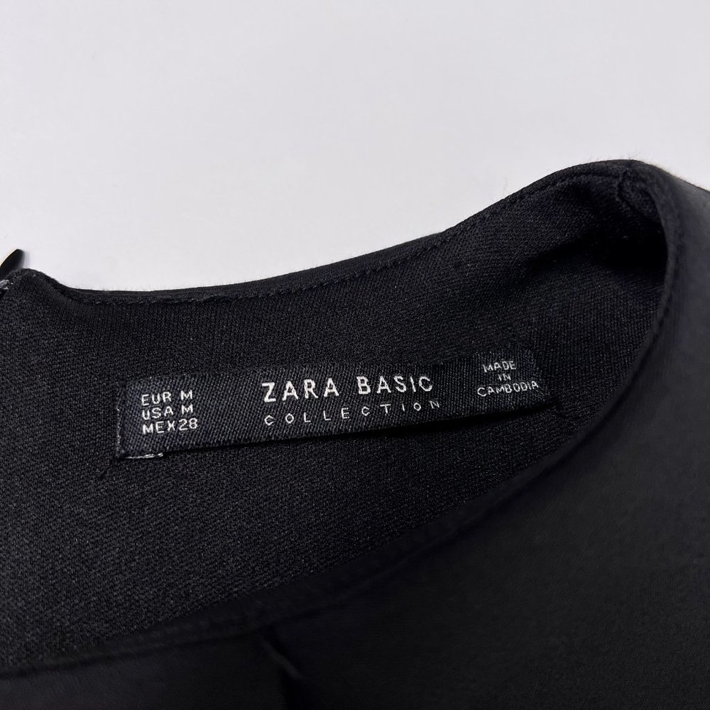 Zara Basic Cold Shoulder Black Knee Length Stretc… - image 5